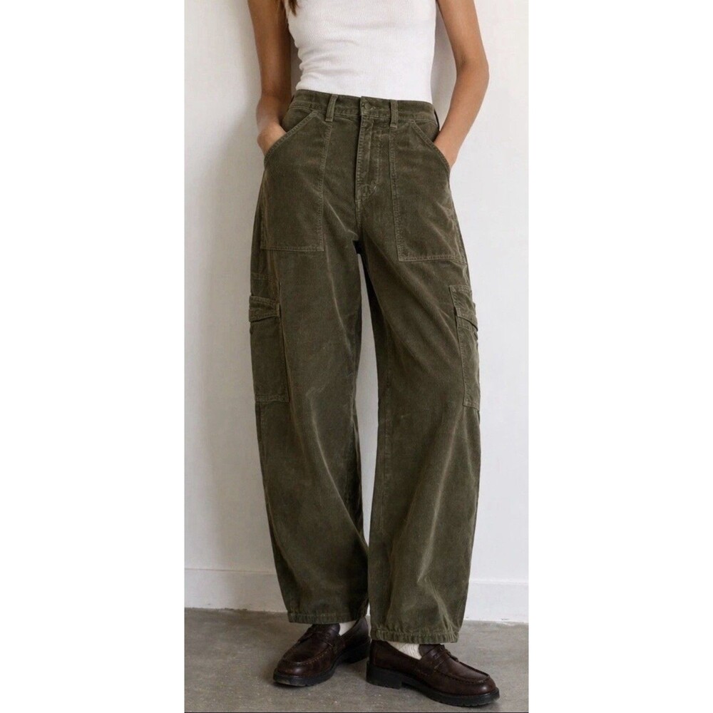 Citizens Of Humanity Marcelle Barrel Leg Cargo Pants in Corduroy